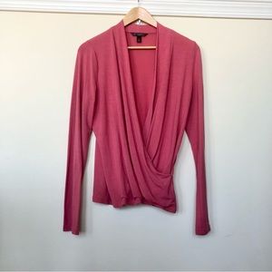 Banana Republic Threadsoft Deep V Wrap Top With Long Sleeves Size Large